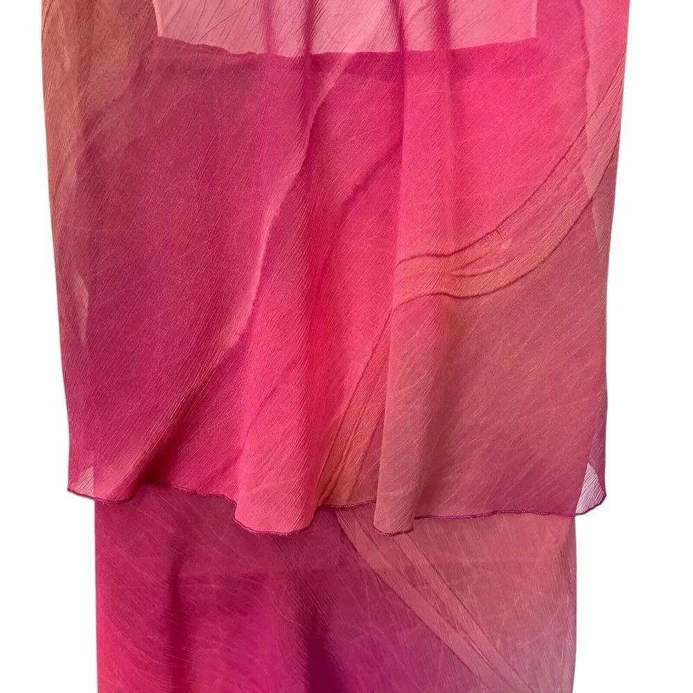 Rapz Womens Sheer Oversized Flowy Lagenlook Top Pull On Skirt Resort Pink sz XL